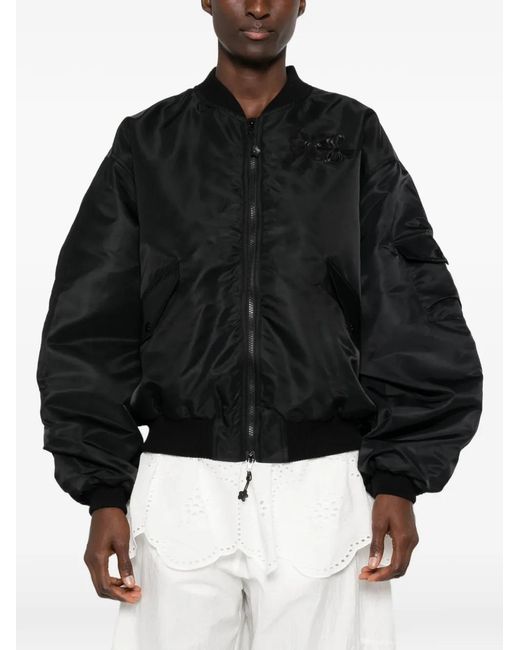 CECILIE BAHNSEN Black Bow-Detail Ruched Jacket