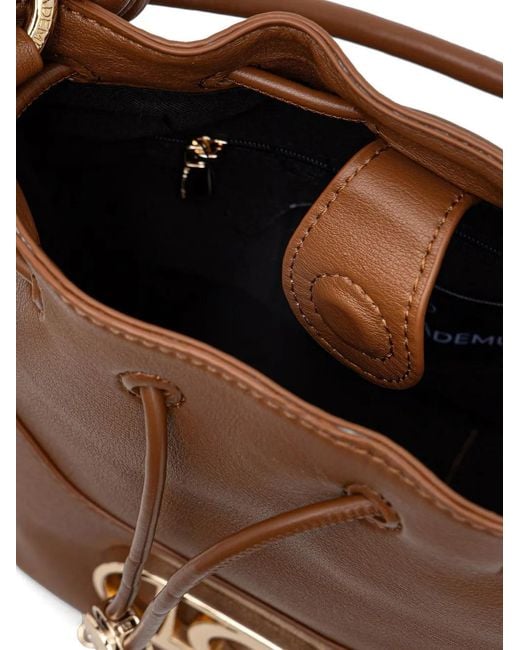 Lola Casademunt Brown Knot-Detail Logo-Plaque Bucket Bag