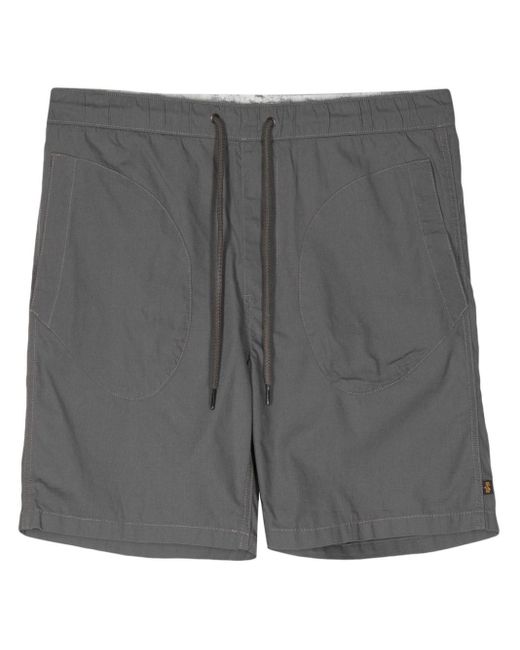 Alpha Industries Gray Deck Cotton Shorts for men