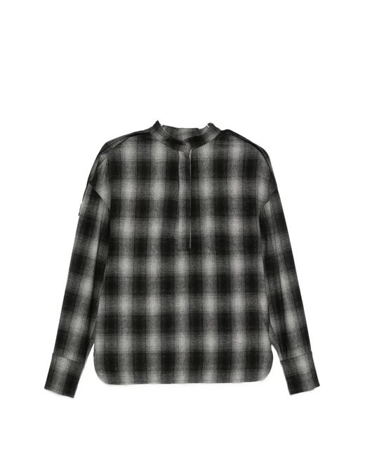 IRO Black Natte Checked Top