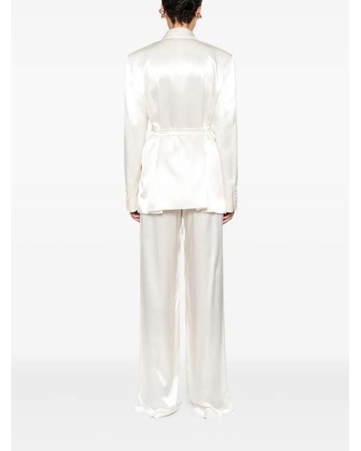 Chaqueta Con Cintura Lazada ANDAMANE de color White