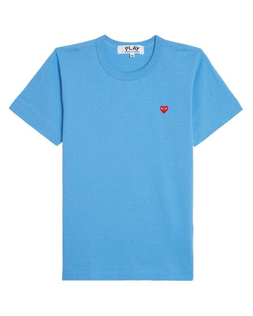 COMME DES GARÇONS PLAY Blue Heart-patch Cotton T-shirt