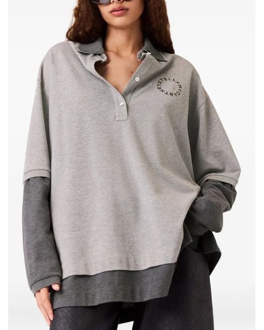 Stella McCartney Gray Long-Sleeve Polo Top