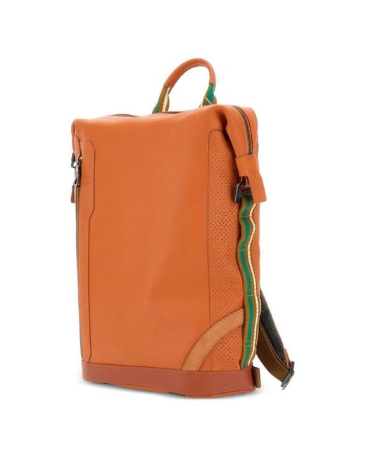 Scharlau Orange Ronja Leather Backpack for men