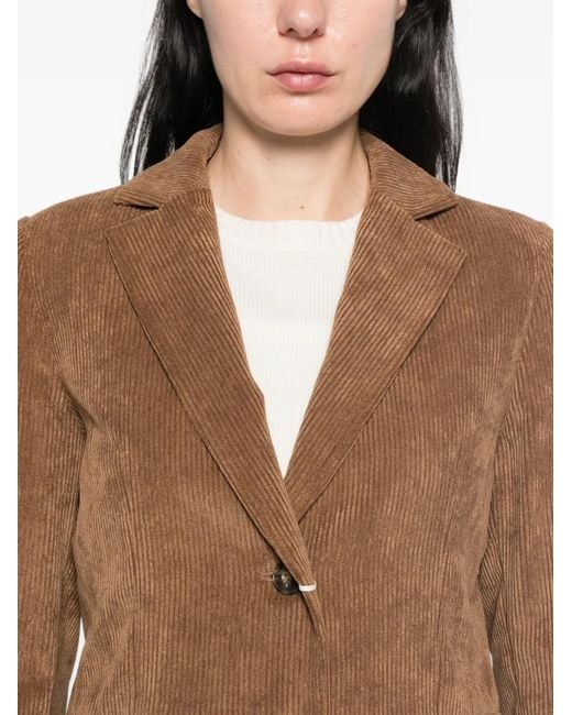 Emme Brown Corduroy-Effect Blazer