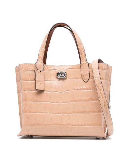 COACH Willow 24 Leather Tote Bag Natural