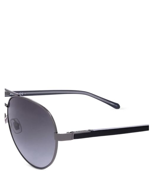 Fossil White Double-Bridge Pilot-Frame Sunglasses for men