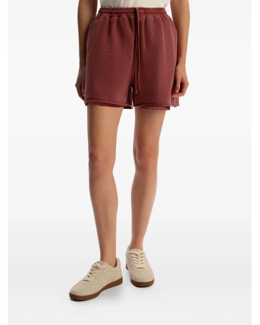 12 STOREEZ Red Drawstring Terry Shorts
