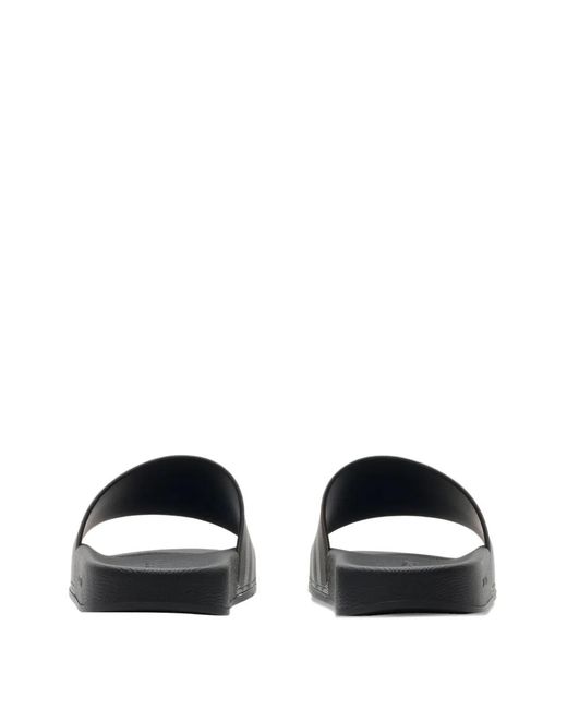 Burberry White Check-Print Flat Slides