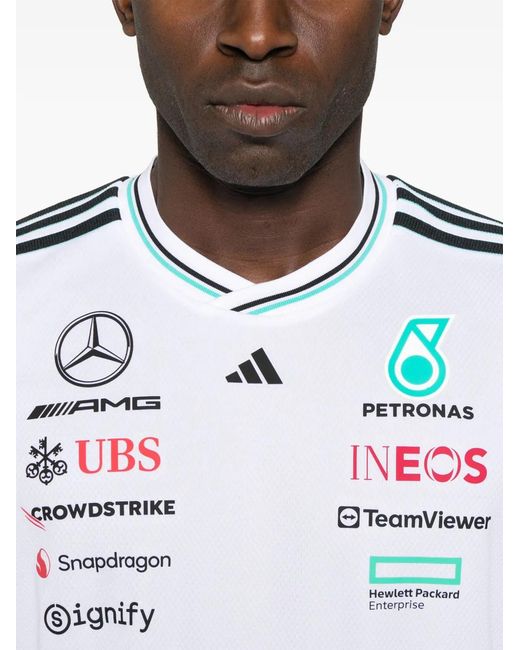 Adidas White Pilot Mercedes-Amg Petronas Formula One Team T-Shirt for men