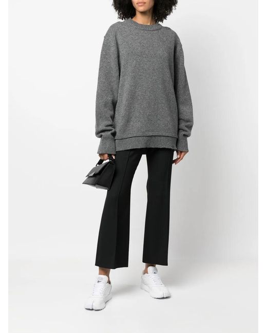 Maison Margiela Gray Wool Linen Elbow-Patch Sweater for men