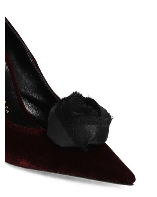 Roberto Festa Black Lisette Floral-Appliqué Pumps
