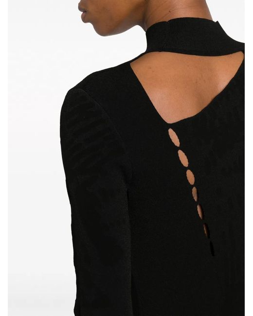Y-3 Black Ingesan Devoré Knitted Dress