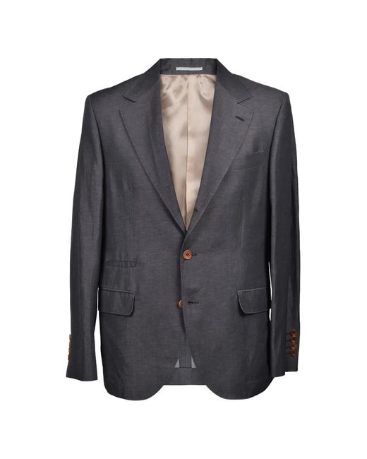 Brunello Cucinelli Black Single-Breasted Blazer for men
