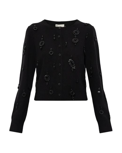 Tory Burch Black Kendra Embellished Sweater