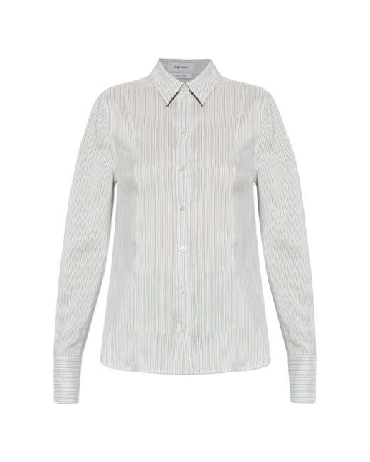 McQueen White Vertical-Stripe Shirt