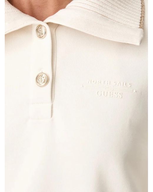 Guess White X North Sails Logo-Embroidered Sweatshirt