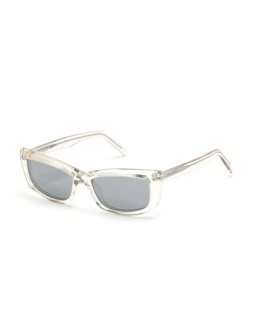 Saint Laurent Gray Sl658 Rectangle-Frame Sunglasses