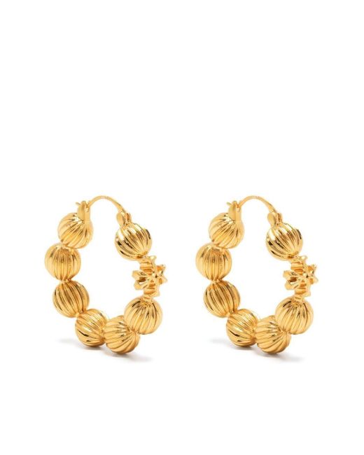 Tory Burch Roxanne Fluted Bead Earrings in Gold (Metallic) | Lyst Australia