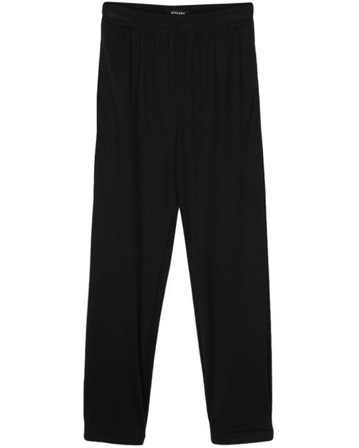 Styland Black Jersey Tapered Trousers