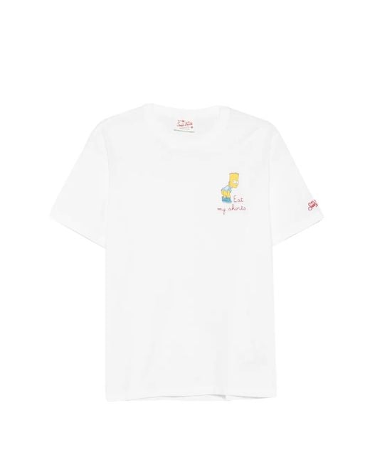 Mc2 Saint Barth White X The Simpsons Portofino Graphic-Print T-Shirt for men