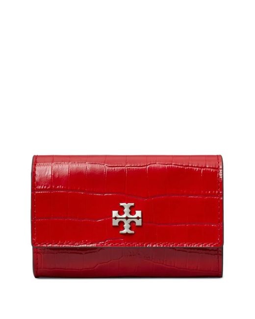Portafoglio Kira Con Effetto Coccodrillo di Tory Burch in Red