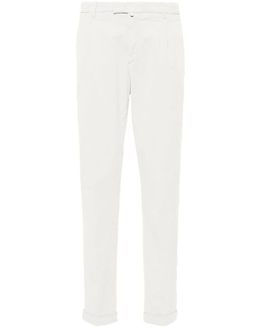 Briglia 1949 White Inverted-pleat Slim-fit Chinos for men