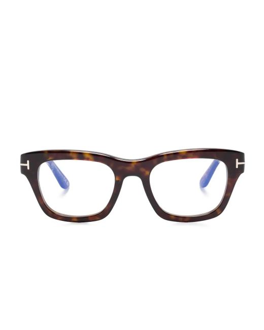 Tom Ford Brown Rectangular-Frame Glasses