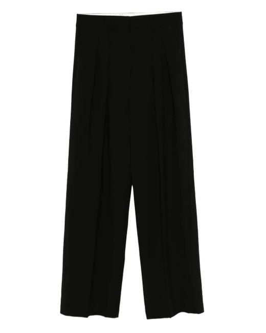 Forte_forte Black Wide-Leg Trousers With High Waist