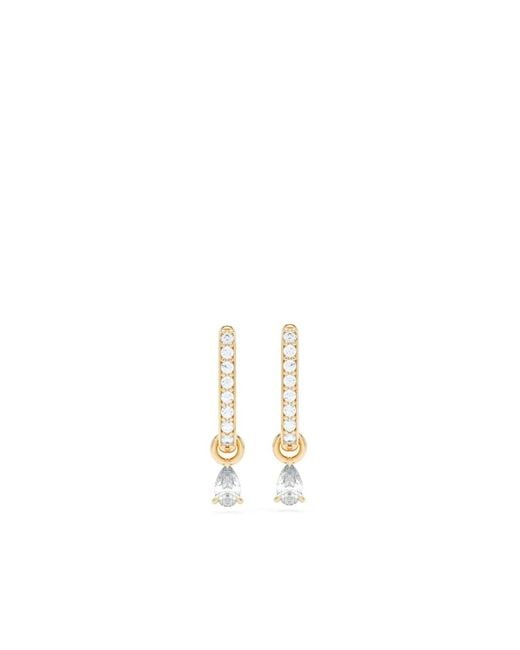LOEV White 14Kt Recycled Allday Diamond Hoop Earrings