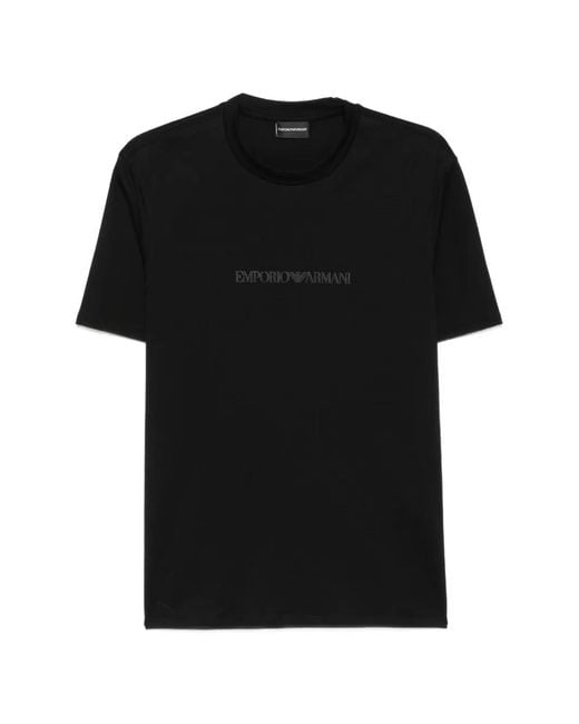 Emporio Armani Black Logo-Print T-Shirt for men