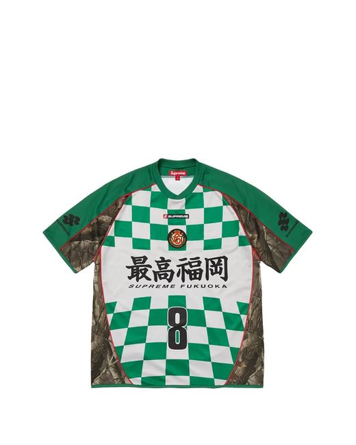 Supreme Green X Realtree Hardwoods Camo Checkerboard-Print Panelled T-Shirt for men