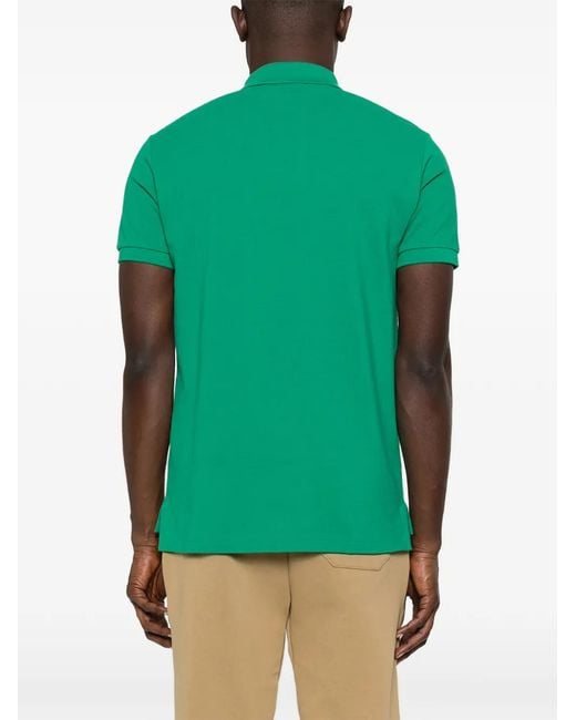 Polo Ralph Lauren Green Solid Embroidered Polo Shirt for men