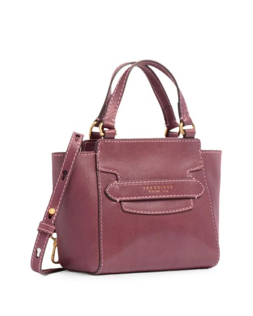 The Bridge Purple Leather Tote Bag