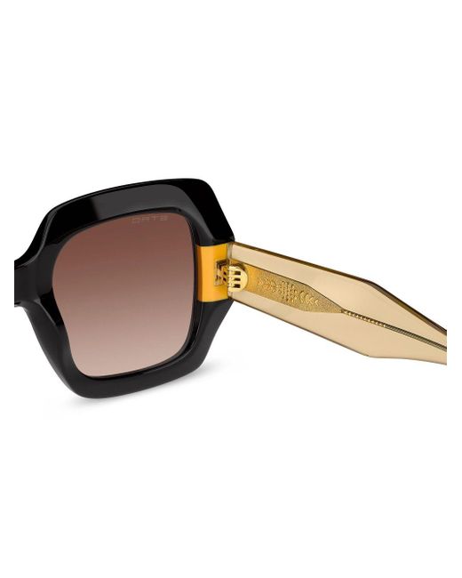 Etro Black Eckige Sonnenbrille mit Logo-Schild
