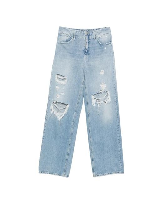 Dondup Blue Belt-Loop Distressed Jeans