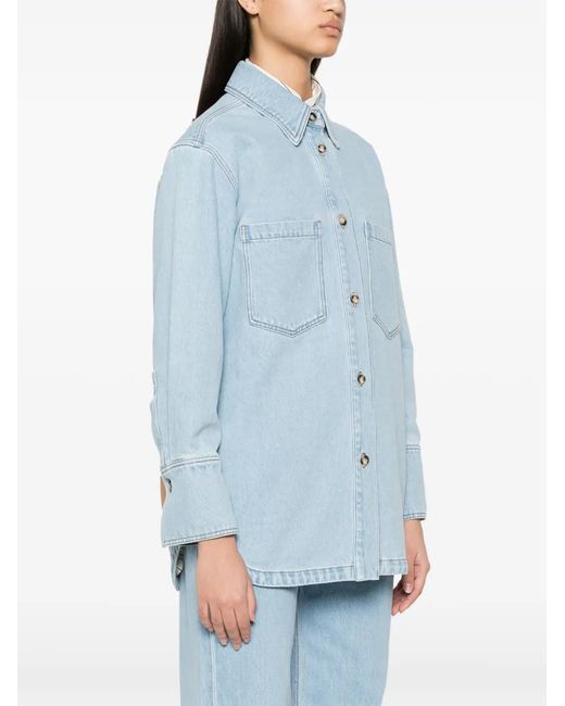 Joseph Blue Patch-Pockets Denim Shirt