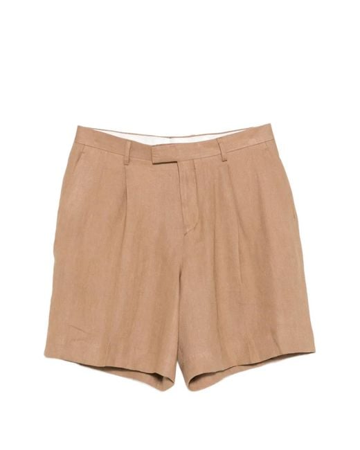 Lardini Natural Paaramis Pleated Shorts for men