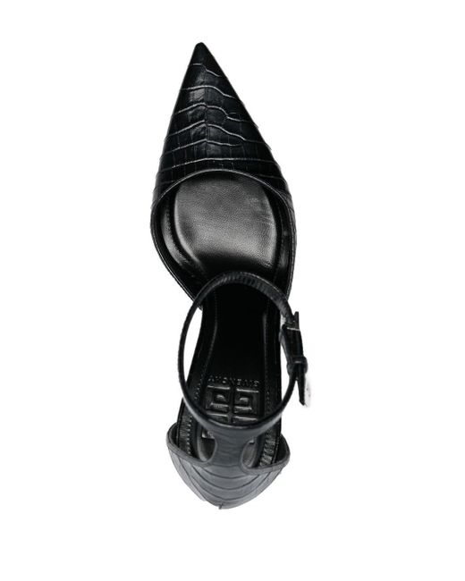 Zapatos de tacón con efecto de piel de cocodrilo Givenchy de color White