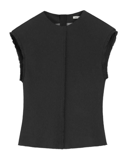 AMI Black Sleeveless Top