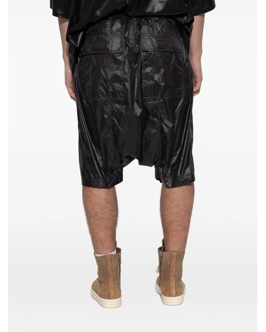 Rick Owens Black Drawstring Pods Shorts for men