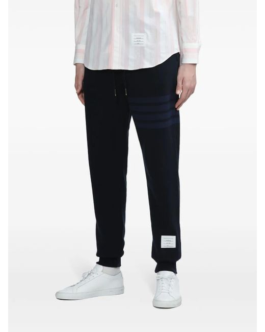 Thom Browne Blue 4-Bar Loopback Track Pants for men