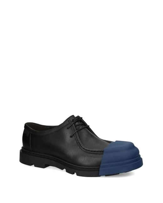 Camper Black Junction Leather Rubber-Toe Cap Shoes for men