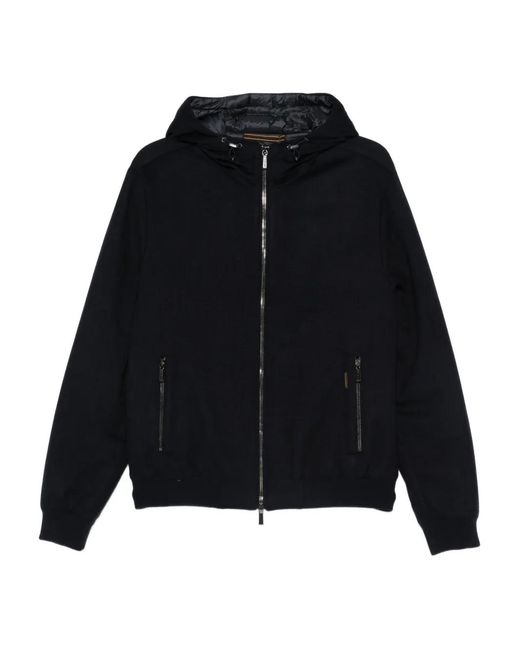Cappotto Con Zip E Cappuccio di Moorer in Black da Uomo