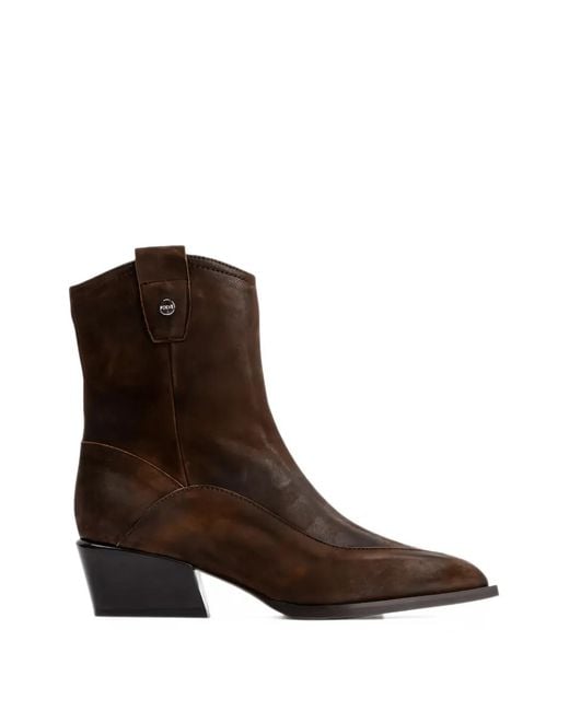 Poeve Brown Tate Pointed-Toe Ankle Boots