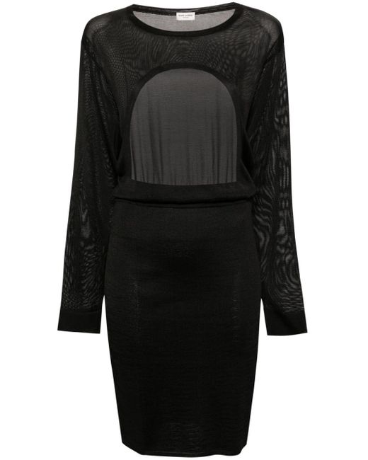 Saint Laurent Black Open-Back Knitted Dress