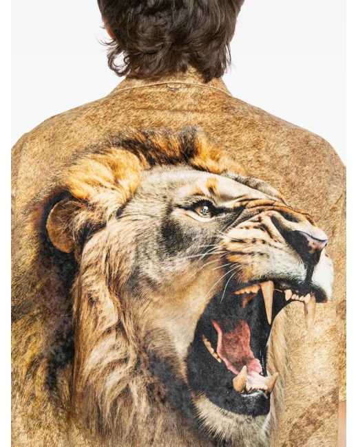 MASTERMIND WORLD Natural Lion-Print Shirt for men