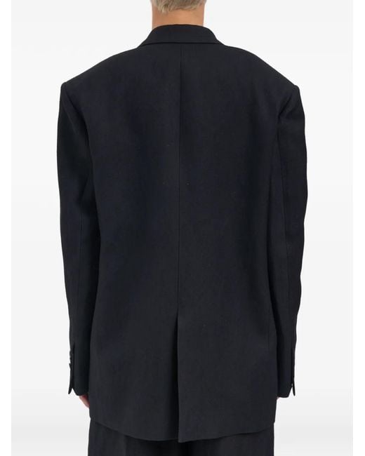 Uma Wang Blue Kava Wool And Linen Jacket