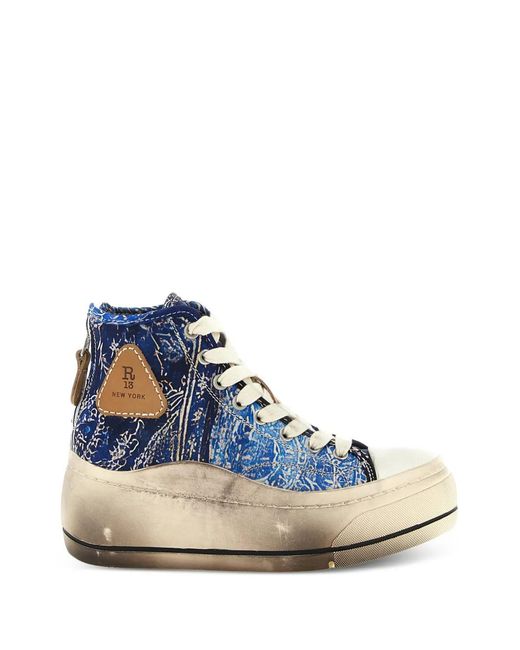 R13 Blue Kurt Bandana Platform Sneakers