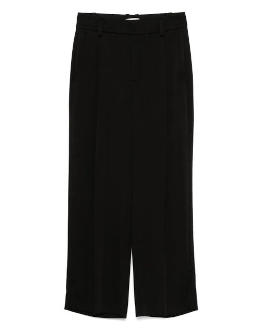 Vince Black Pleat-Detail Tailored Trousers